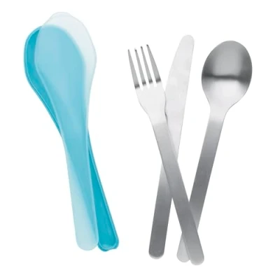 Image of Smash on The Go Stainless Steel Reusable Travel Cutlery Set with Blue Case