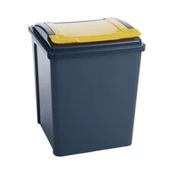 Image of VFM Recycling Bin with Lid 50 Litre Yellow 390x400x510mm 384287