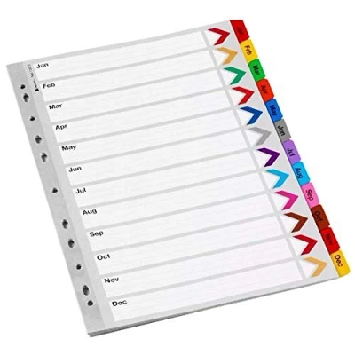 Image of Rexel Mylar A4 Reinforced Index January December White
