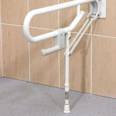 Image of 1800 Series Folding Grab Rail 765mm Length White (Adjustable Leg) AKW