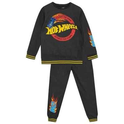 Image of Hot Wheels Sweater and Joggers Set Boys Sweatshirt Co Ord Race Car Tracksuit For Kids Ages 3 To 13 Years Grey 4 5