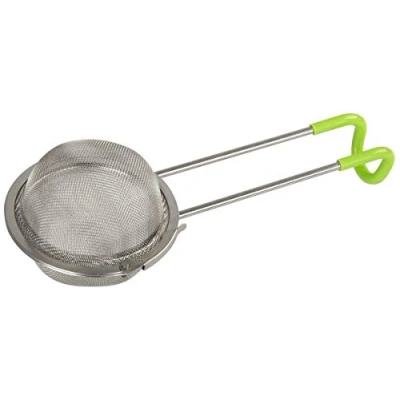 Image of Fackelmann Stainless Steel Tea Strainer with Handle Silver/Green Approx. 15.5 cm