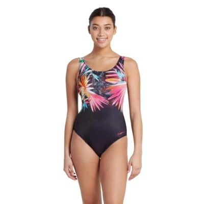 Image of Zoggs Savannah Scoopback Swimsuit Size 32 Black