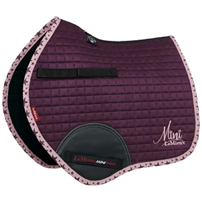 Image of LeMieux Mini Jump Suede Square Saddle Pads for Ponies Breathable &amp; Soft Bamboo Lining Horses Equestrian Riding Equipment and Accessories Fig