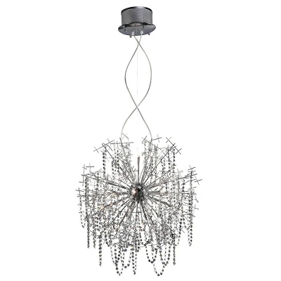 Image of Lexi Pendant 22 Light G4 Polished Chrome/Crystal, NOT LED/CFL Compatible Item Weight: 15kg