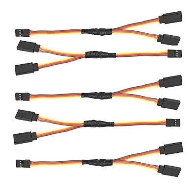 Image of YIXISI 5 PCS 6&quot; RC Y Harness Servo Splitter Cable for Remote Control Aircraft, JR Style Extension, Cables, 3 Pin Extension 22AWG 60 Cores Wire, Aircraft