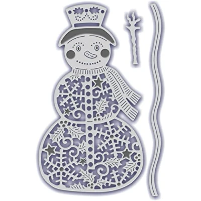 Image of Sweet Dixie Metal Cutting Dies Filigree Snowman,Silver