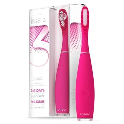 Image of Foreo Issa 3 Electric Ultra Hygienic 4 In 1 Sonic Toothbrush For Teeth, Gums, Cheeks &amp; Tongue, Replaceable 6 Months Brush Head, 16 Intensities, 365 Days/ Usb Charge, Fda Approved, 2 Year Warranty