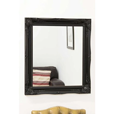 Image of BLACK SHABBY CHIC ANTIQUE STYLE MIRROR 26&quot; X 30&quot; OVERALL SIZE (65cm 75cm) TV SHOW SUPPLIER BEST PRICE ON AMAZON ONLY AVAILABLE FROM MIRRORS