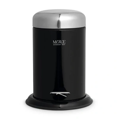 Image of möve Pedal Waste bin, Black, Ø 22 x 29,5 cm