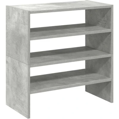 Image of vidaXL Shoe Racks Stackable, Concrete Grey, Engineered Wood, 60x30x30.5 cm Modern Freestanding Organizer Storage Shelves