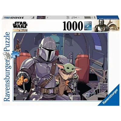 Image of Ravensburger Mandalorian Puzzle 16565 Star Wars 1000 Pieces, Multicoloured, 27 x 20