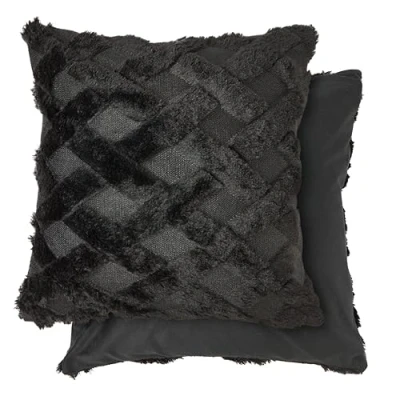 Image of Emma Barclay Nyla Soft Touch Hatch Cushion Cover (Black)