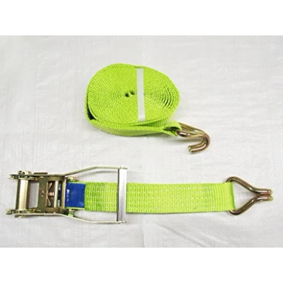 Image of Ratchet Straps 50MM 6M 5T X1 (Tie Down Heavy Duty Cargo Lashing Recovery Claw J Hook Hi Vis)