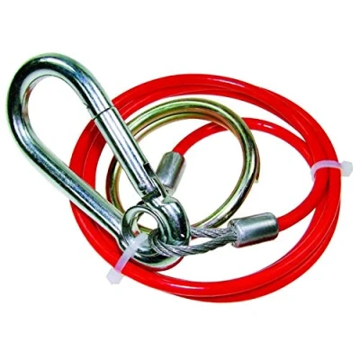 Image of Trailer Breakaway Cable with Split Ring 1m x 3mm PVC Red
