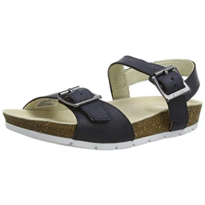 Image of Clarks River Sand K, Boys’ , Navy Leather, 2 UK (34 EU)