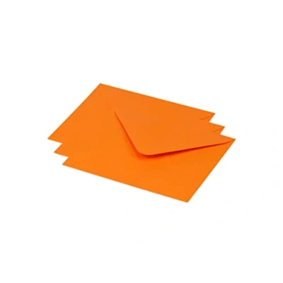 Image of Clairefontaine Ref 60138C Pollen Envelopes (Pack of 20) 125 x 138mm Sized, 120gsm Paper, Gummed Seal, Inkjet &amp; Laser Printer Compatible, Acid Free Orange