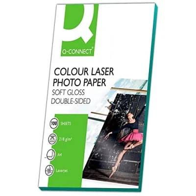 Image of Q Connect A4 White Soft Gloss Photo Paper 218gsm (Pack of 100) KF01935