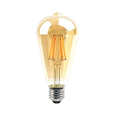 Image of LED Rustika Edison Filament Bulb, ST64 4W E27, with Gold Lustre, 400 lm, Extra Warm White 2200K, Retro Nostalgic Design