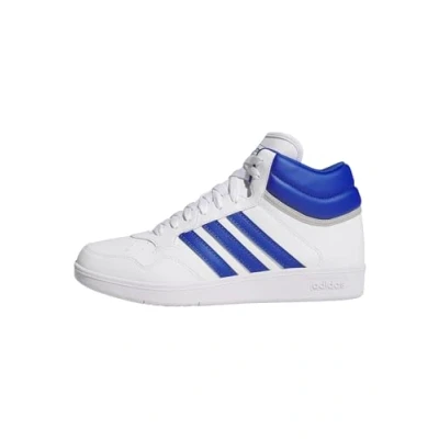 Image of adidas Unisex Hoops 4.0 MID Shoes, FTWR White/Team Royal Blue/Grey Two, 6 UK
