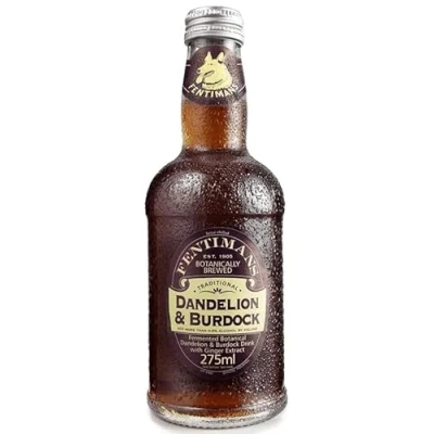Image of Fentimans Dandelion and Burdock Botanically Brewed Soft Drink Exquisitely Crafted &amp; Refreshing Drinks Gluten Free Vegan Friendly 12 x 275ml Bottles