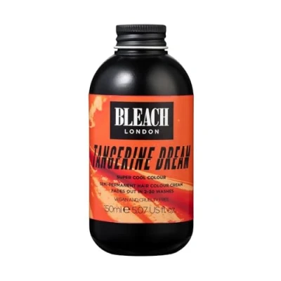 Image of Bleach London Tangerine Dream Semi Permanent Hair Colour Cream Bright Orange, Vegan, Cruelty Free, Vibrant Temporary Dye 150 ml