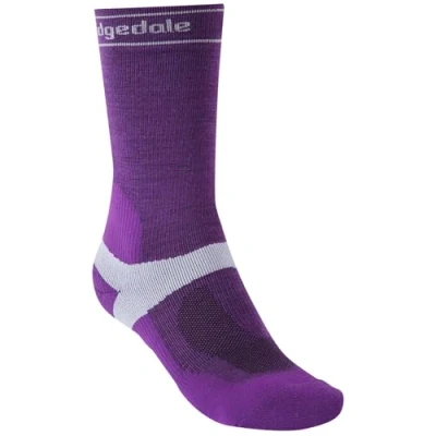Image of Bridgedale MTB Mid Season Weight T2 Merino Sport Ladies Boot Length Mountain Bike Socks Purple, Medium