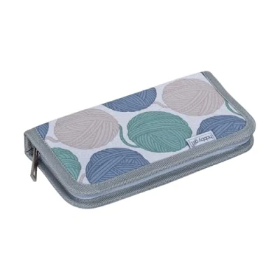 Image of Hobby Gift Crochet Case Elasticated Hook Storage 100% Cotton Hard Zippered 10 x 20 3cm Yarn Balls