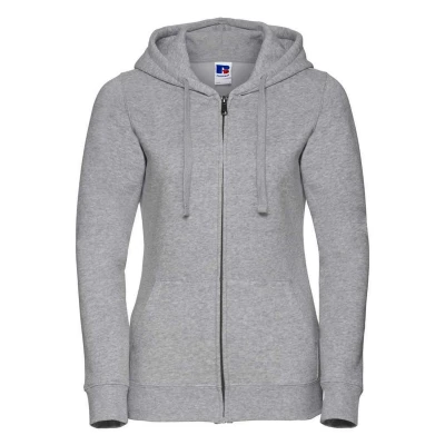 Image of Russell Athletic Womens/Ladies Authentic Full Zip Hoodie (Light Oxford) Grey Size X Large