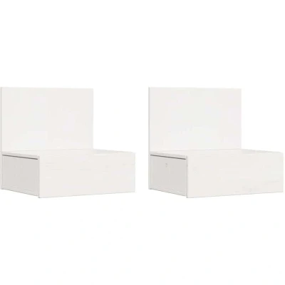 Image of vidaXL Wall mounted Bedside Table 2 pcs White 42 x 32.5 40 cm