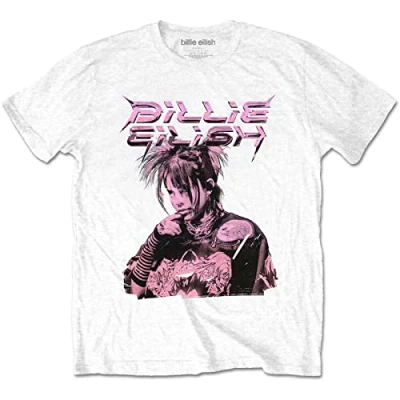 Image of Billie Eilish T Shirt Purple Illustration Official Unisex White L