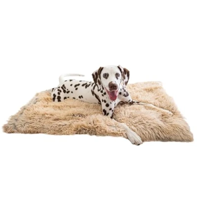Image of Best Friends by Sheri Calming Shag Fur Pet Throw Blanket, Taupe, 30&quot;x40&quot;