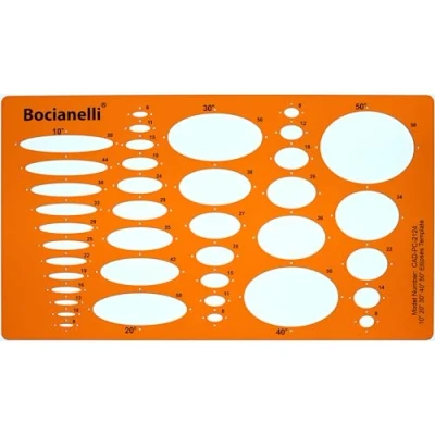 Image of Trace Template Ellipse 10 20 30 40 50 Degrees Symbols Normographs Technical Drawing Tracing Illustration