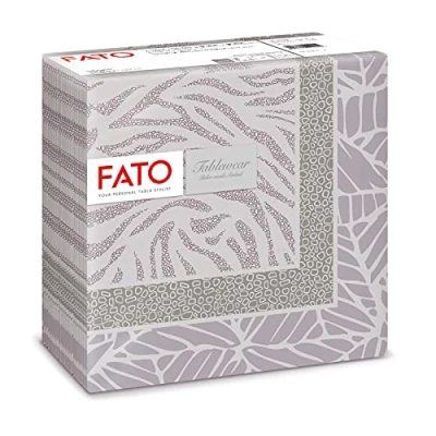 Image of Fato Dry Paper Napkins, airlaid, Fabric Effect, Pack of 50, Size 40 x cm Folded in 4, Design Jungle Powder