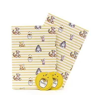 Image of Birthday Gift Wrapping Paper Kids Sheets for Kids, Birthday, Winnie The Pooh Paper; Gifts 2 &amp; Tags
