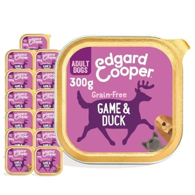 Image of Edgard Cooper Natural Adult Wet Dog Food (Game &amp; Duck, 18 x 300g cups) Grain Gluten Free, High Protein Ingredients, fresh meat, full of essential amino acids for healthy insides