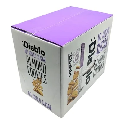 Image of Diablo Almond Cookies No Sugar Added Sweetened with Maltitol Gourmet Treats 145g ((Pack Of 12))