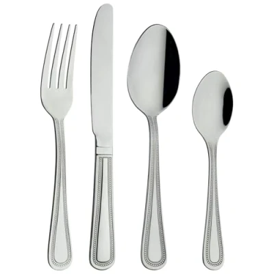 Image of Grunwerg Bead 24 Piece Cutlery Set Gift Boxed, 18/0 Stainless Steel