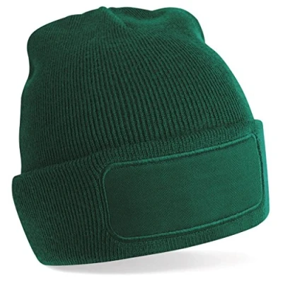 Image of Beechfield Patch Beanie Bottle Green