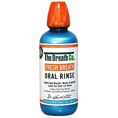 Image of 6 x The Breath Co® Fresh Oral Rinse Mouthwash Alcohol Free, No Artificial Flavours or Colours 500 ml Icy Mint (Made In USA)
