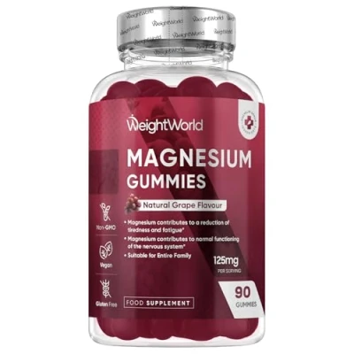 Image of Magnesium Gummies 90 Vegan Citrate Offering 125mg for Adults &amp; Kids (5 Years+) Chewable Supplements Women Men 45 Days Supply Gluten Free