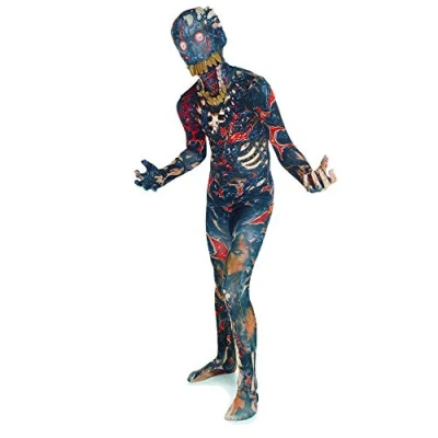 Image of Morphsuits Official Burnt Zombie Jaw Dropper Kids Halloween Fancy Dress Costume Small (Age 6 8)