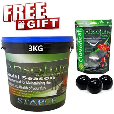 Image of Cloverleaf Absolute Staple Floating Pellets Koi Pond Fish Food with Probiotic [3KG 3mm] Multiseason