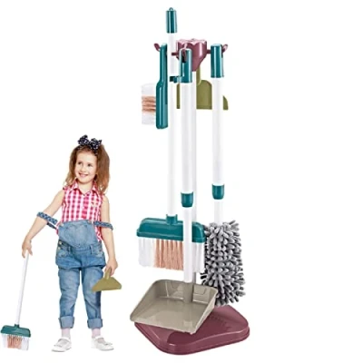 Image of Eayoly Kids Cleaning Set Child Size Little Housekeeping Supplies,Pretend Broom Brush Mop Dustpan Duster Cleaner Toddler