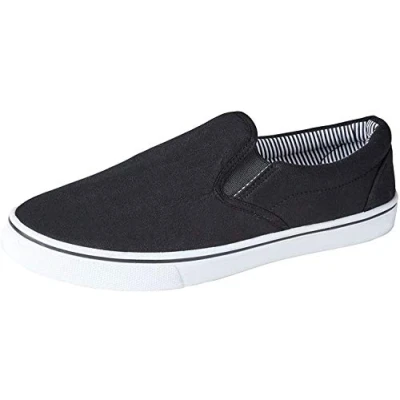 Image of Mens Slip on Canvas Summer Shoes (7, Black)