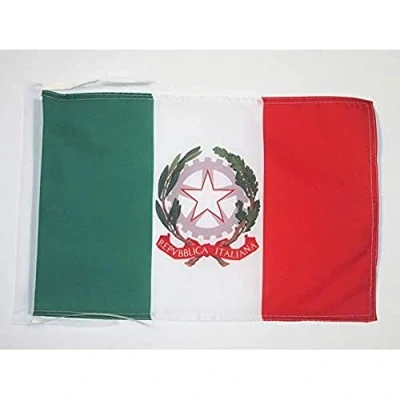 Image of AZ Flag State ensign of Italy 18&#039;&#039; x 12&#039;&#039; 100% Polyester italian Small Banner with Two Cords Fade Resistant Vivid Colors 18x12 in 45x30 Cm