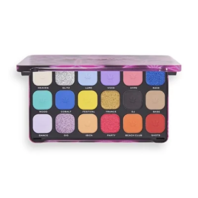 Image of Revolution Beauty London Makeup Revolution, Forever Flawless Eyeshadow Palette, Good Vibes Hype, 18 Shades, 19.8 g