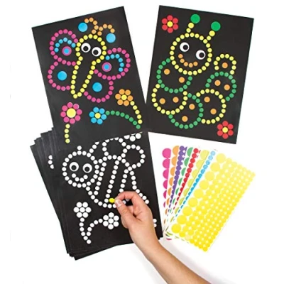Image of Baker Ross AG272 Insect Dotty Sticker Art (Pack of 8),21 x 28 cm