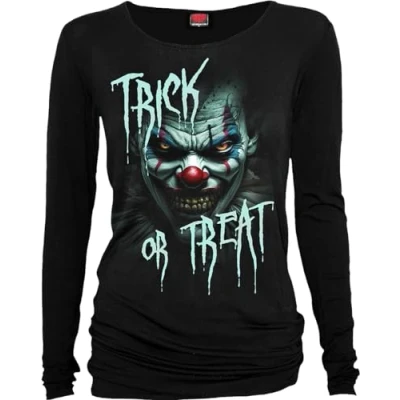 Image of Spiral Trick Or Treat Baggy Top Black S