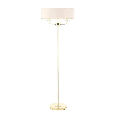 Image of Nixon 2 Light Floor Lamp Brass, Crystal Glass, E14